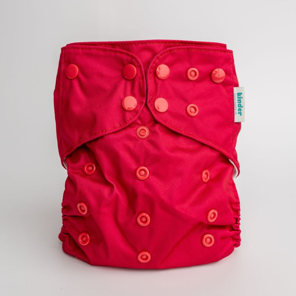 Crimson Pink - Modern - Cloth - Diapers - Pocket Diaper - Kinder Cloth Diaper Co. - Pittsburgh - Based - Small - Business - Woman - Owned