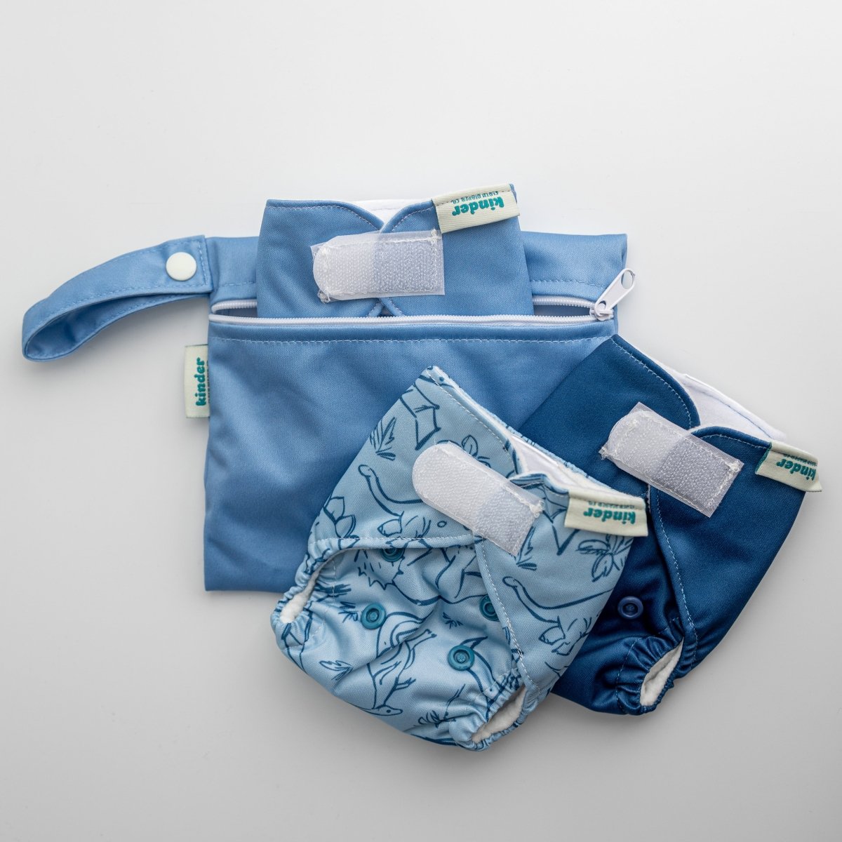 Dainty Dinos (3 Pack)-Modern-Cloth-Diapers-Pocket Diaper-Kinder Cloth Diaper Co.-Pittsburgh-Based-Small-Business-Woman-Owned