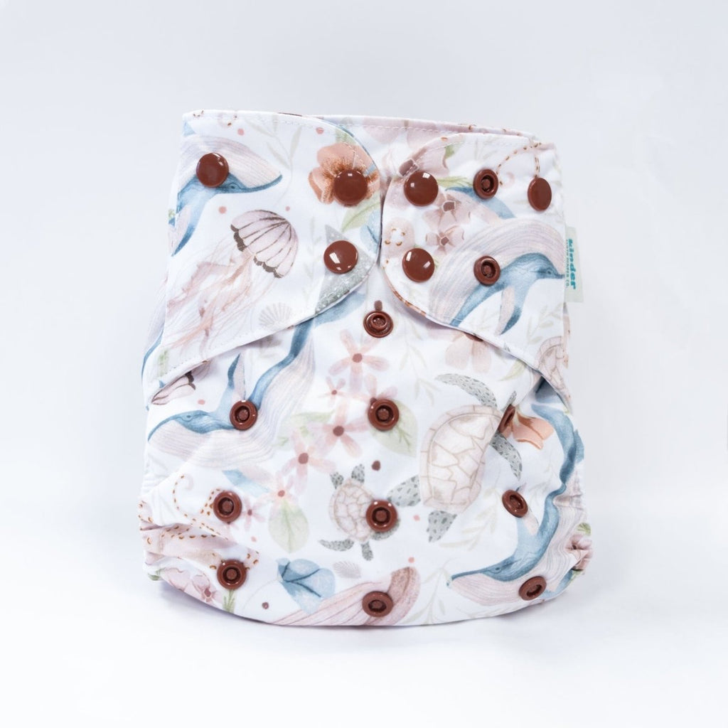 Deep Sea Dreams - Modern - Cloth - Diapers - Pocket Diaper - Kinder Cloth Diaper Co. - Pittsburgh - Based - Small - Business - Woman - Owned