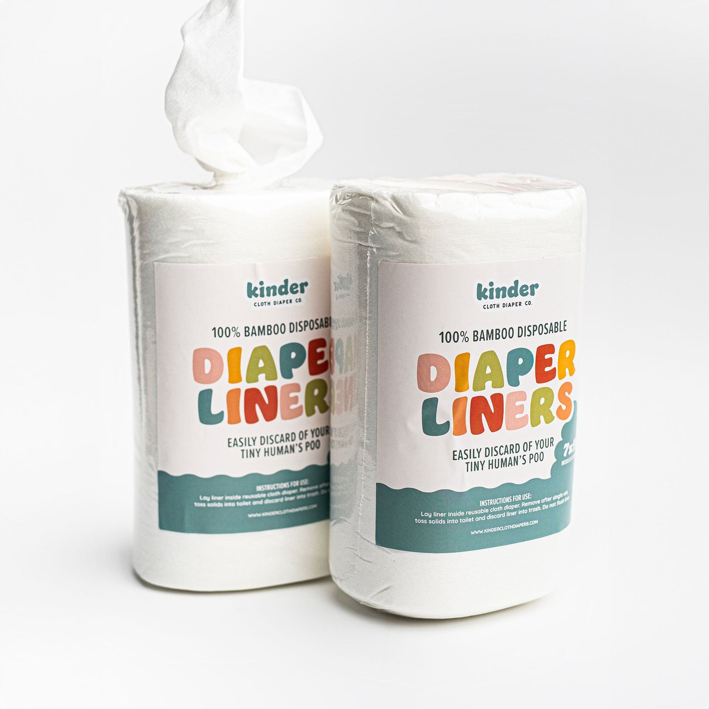 Disposable Bamboo Viscose Diaper Liners (Roll of 100) - Kinder Cloth Diaper Co. - 31 - 02 - 01 - modern reusable cloth diapers and more for birth to potty training - Pittsburgh Based Small Business