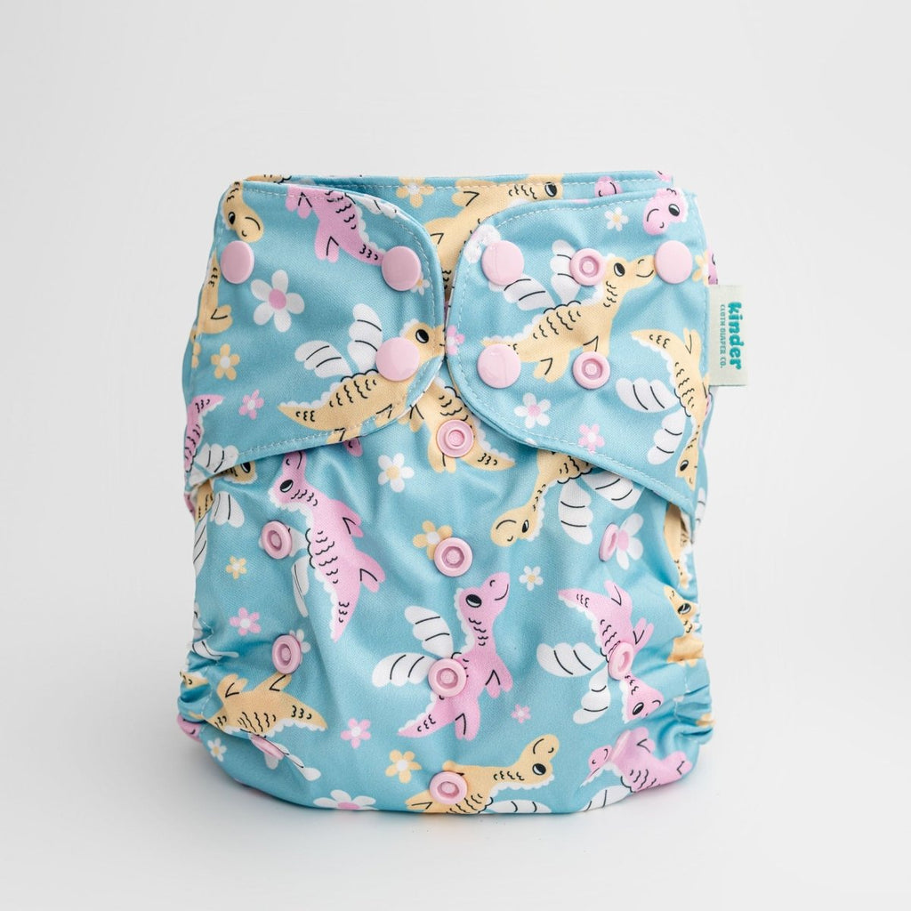 Dragon Blossoms - Modern - Cloth - Diapers - Pocket Diaper - Kinder Cloth Diaper Co. - Pittsburgh - Based - Small - Business - Woman - Owned