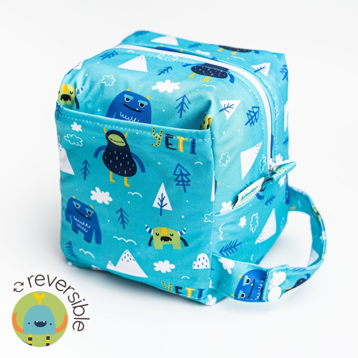 Reversible Mini Storage Travel Cube Diaper Pod with Exterior Storage Pocket - Kinder Cloth Diaper Co. - 06 - 01 - 02 - modern reusable cloth diapers and more for birth to potty training - Pittsburgh Based Small Business