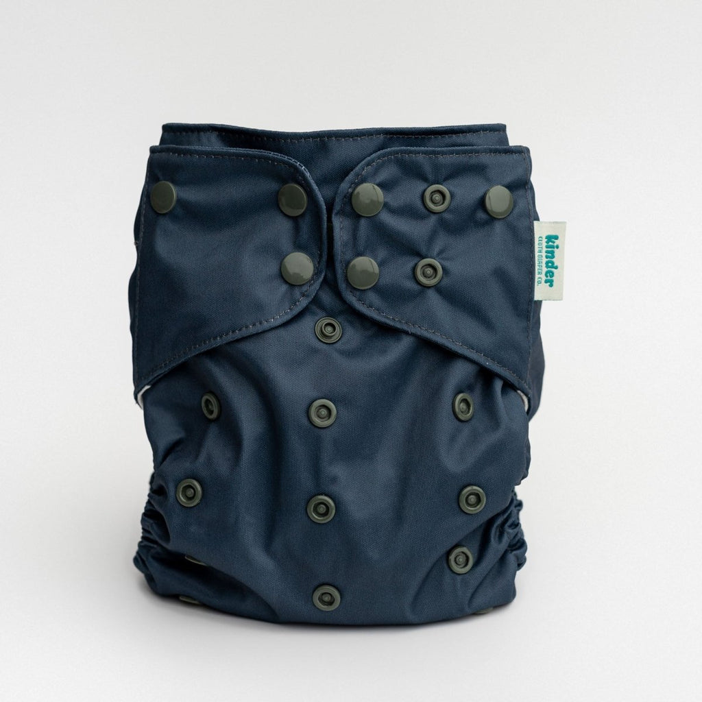 Solid Color: Essentials Pocket Cloth Diaper with Athletic Wicking Jersey, Grows with your Baby - Kinder Cloth Diaper Co. - 01 - 04 - 01 - modern reusable cloth diapers and more for birth to potty training - Pittsburgh Based Small Business