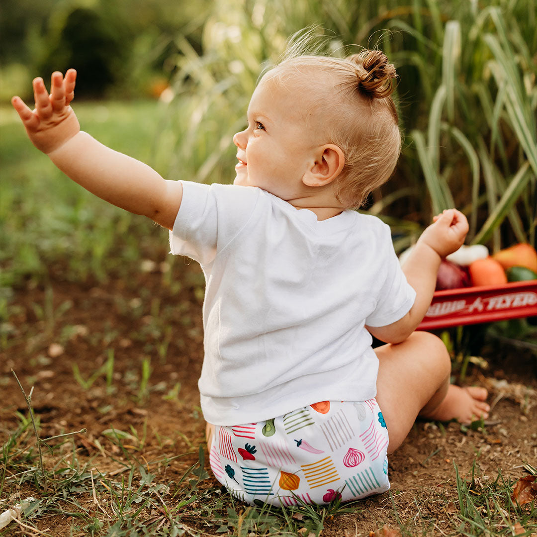 Food: Essentials Pocket Cloth Diaper with Athletic Wicking Jersey, Grows with your Baby