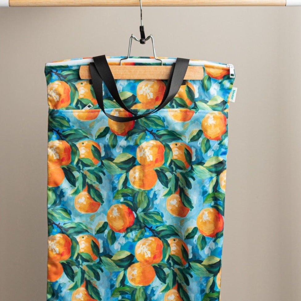 Patterned Large Zipper Hanging Wet Bag, Laundry Bag with Handles - Kinder Cloth Diaper Co. - 05 - 03 - 05 - modern reusable cloth diapers and more for birth to potty training - Pittsburgh Based Small Business