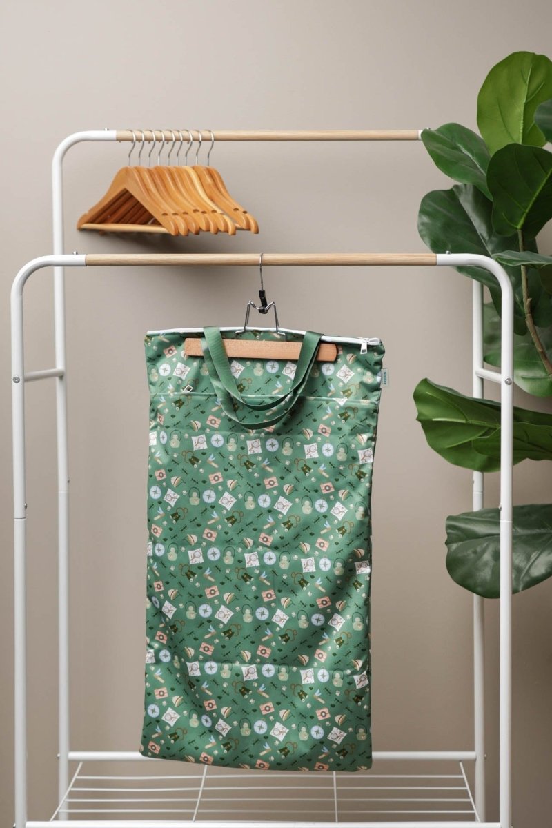 Patterned Large Zipper Hanging Wet Bag, Laundry Bag with Handles - Kinder Cloth Diaper Co. - 05 - 03 - 03 - modern reusable cloth diapers and more for birth to potty training - Pittsburgh Based Small Business