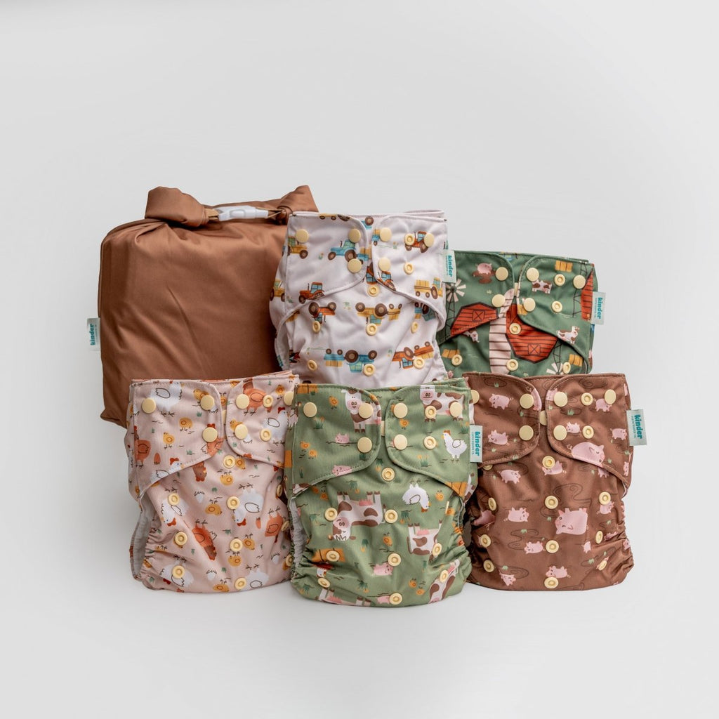 -Modern-Cloth-Diapers-New Parent Starter Bundle-Kinder Cloth Diaper Co.-Pittsburgh-Based-Small-Business-Woman-Owned