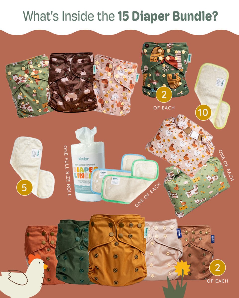 Farm Friends - Modern - Cloth - Diapers - Pocket Diaper - Kinder Cloth Diaper Co. - Pittsburgh - Based - Small - Business - Woman - Owned