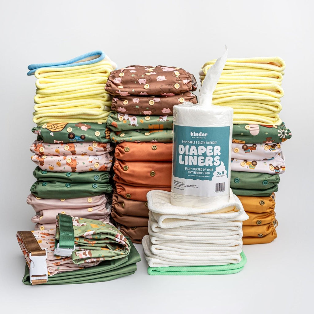 Farm Friends - Modern - Cloth - Diapers - New Parent Starter Bundle - Kinder Cloth Diaper Co. - Pittsburgh - Based - Small - Business - Woman - Owned