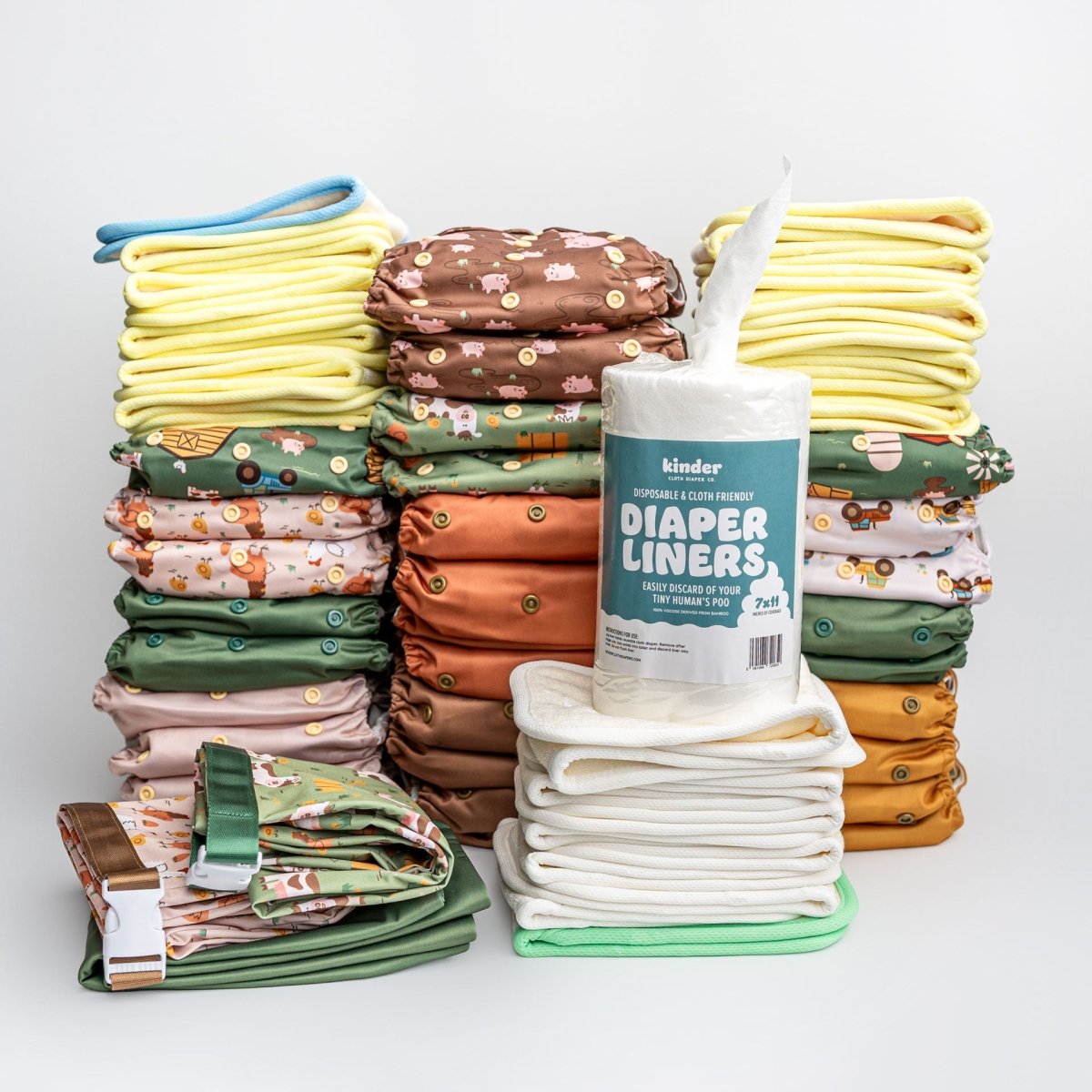 Farm Friends - Modern - Cloth - Diapers - New Parent Starter Bundle - Kinder Cloth Diaper Co. - Pittsburgh - Based - Small - Business - Woman - Owned