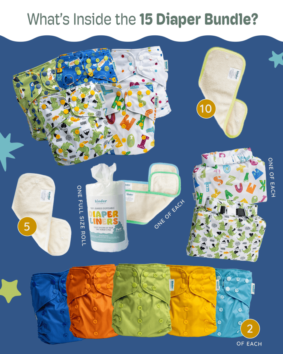 New Parent Starter Bundles: Pocket Cloth Diapers with Athletic