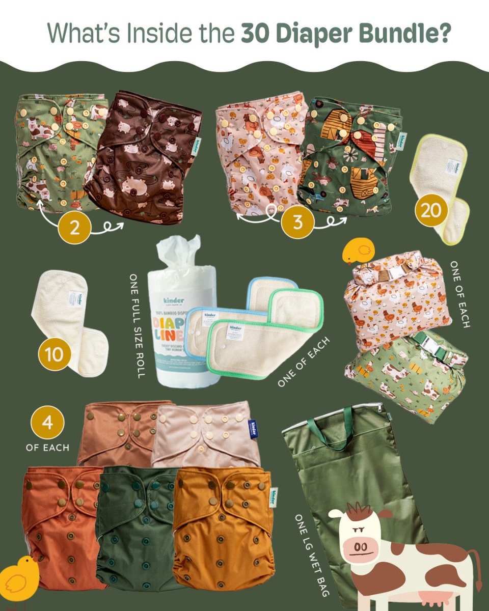 Farm Friends - Modern - Cloth - Diapers - Pocket Diaper - Kinder Cloth Diaper Co. - Pittsburgh - Based - Small - Business - Woman - Owned