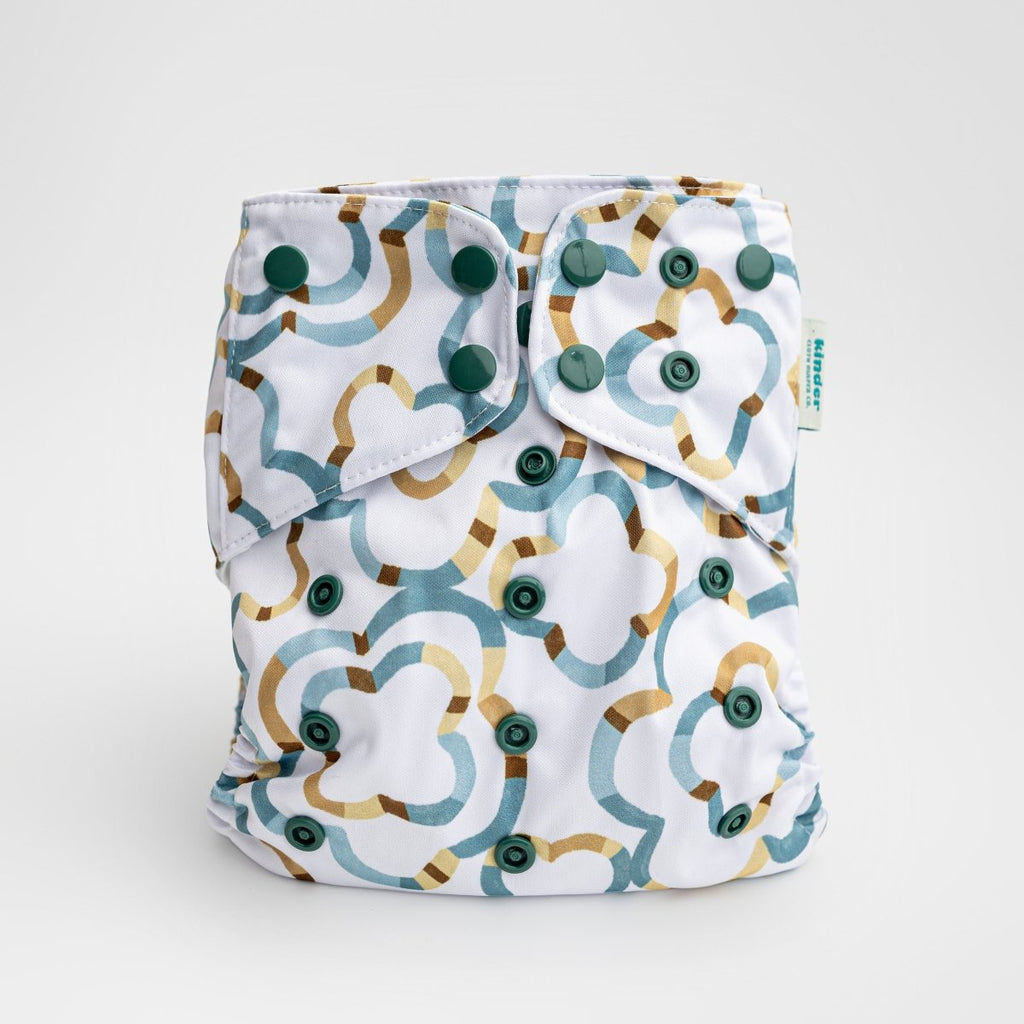 Floral Clusters - Modern - Cloth - Diapers - Pocket Diaper - Kinder Cloth Diaper Co. - Pittsburgh - Based - Small - Business - Woman - Owned
