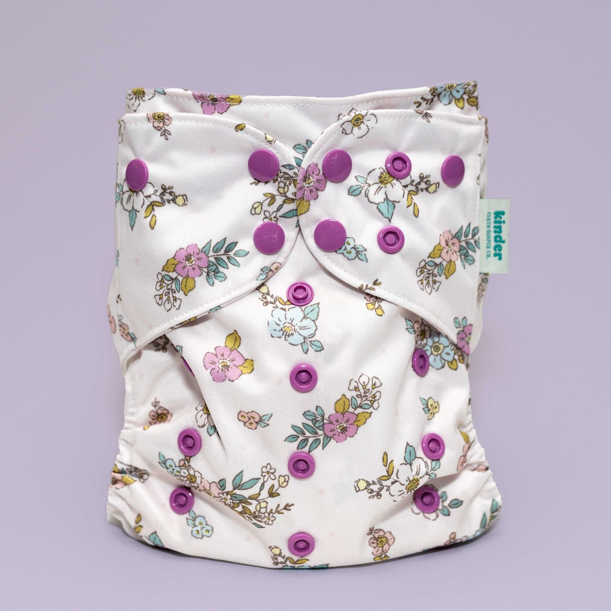 Floral: Essentials Pocket Cloth Diaper with Athletic Wicking Jersey, Grows with your Baby - Kinder Cloth Diaper Co. - 26 - 06 - 01 - modern reusable cloth diapers and more for birth to potty training - Pittsburgh Based Small Business