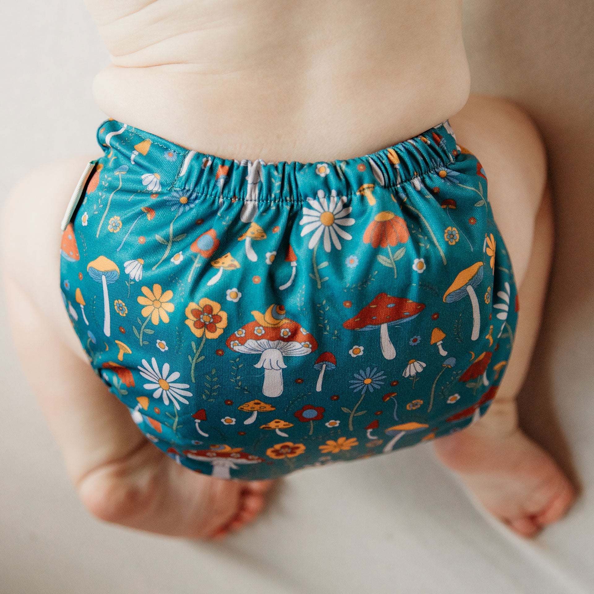 Floral: Essentials Pocket Cloth Diaper with Athletic Wicking Jersey, Grows with your Baby - Kinder Cloth Diaper Co. - 26 - 02 - 05 - modern reusable cloth diapers and more for birth to potty training - Pittsburgh Based Small Business