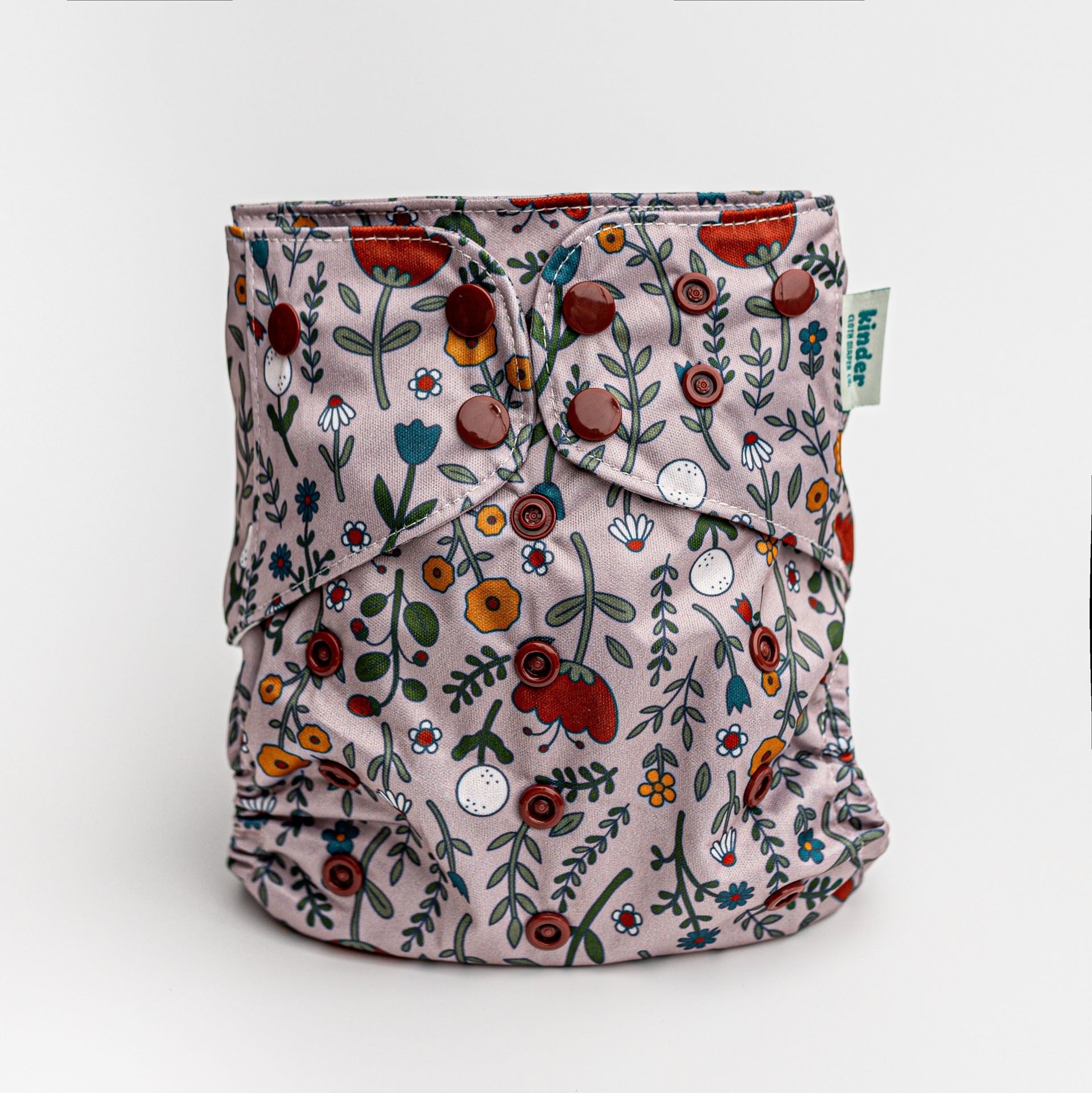 Floral: Essentials Pocket Cloth Diaper with Athletic Wicking Jersey, Grows with your Baby - Kinder Cloth Diaper Co. - 32 - 06 - 03 - modern reusable cloth diapers and more for birth to potty training - Pittsburgh Based Small Business