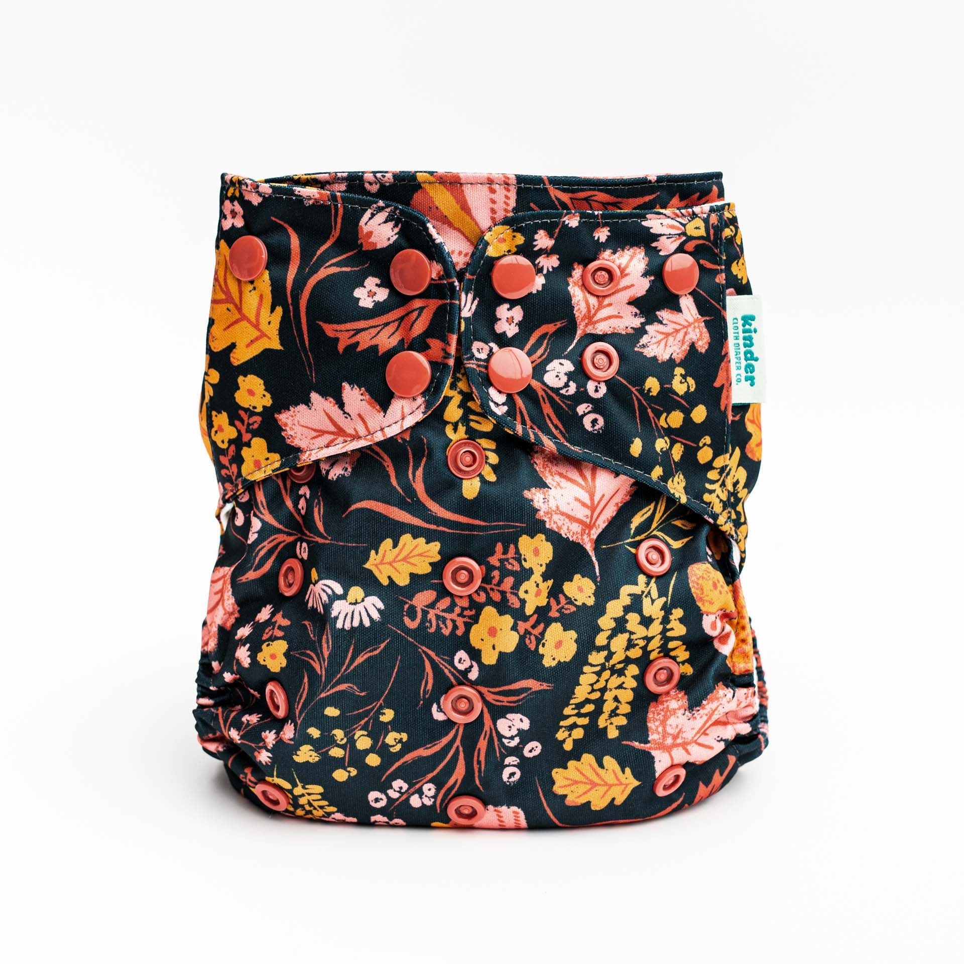 Floral: Essentials Pocket Cloth Diaper with Athletic Wicking Jersey, Grows with your Baby - Kinder Cloth Diaper Co. - 26 - 06 - 01 - modern reusable cloth diapers and more for birth to potty training - Pittsburgh Based Small Business