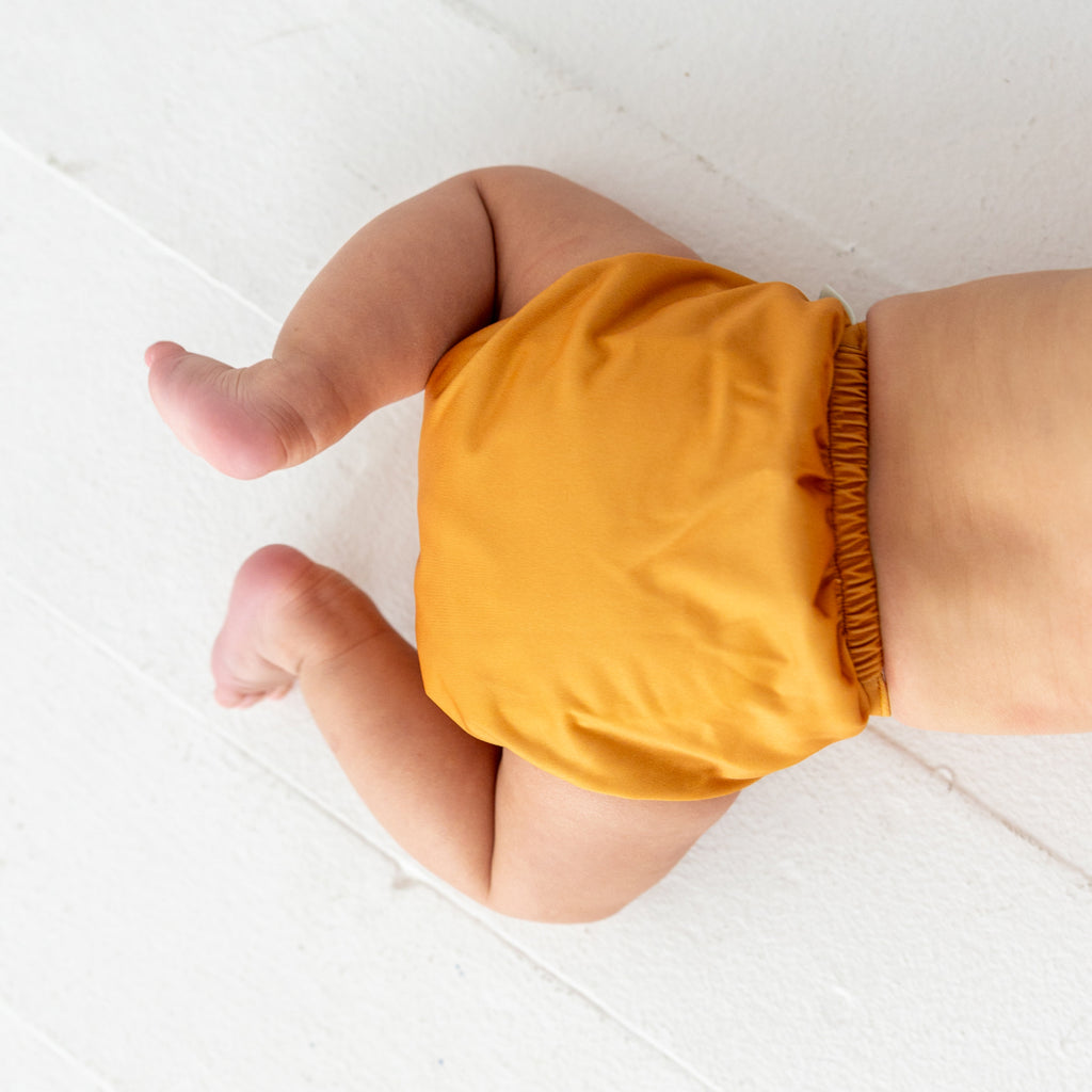 Solid Color: Essentials Pocket Cloth Diaper with Athletic Wicking Jersey, Grows with your Baby