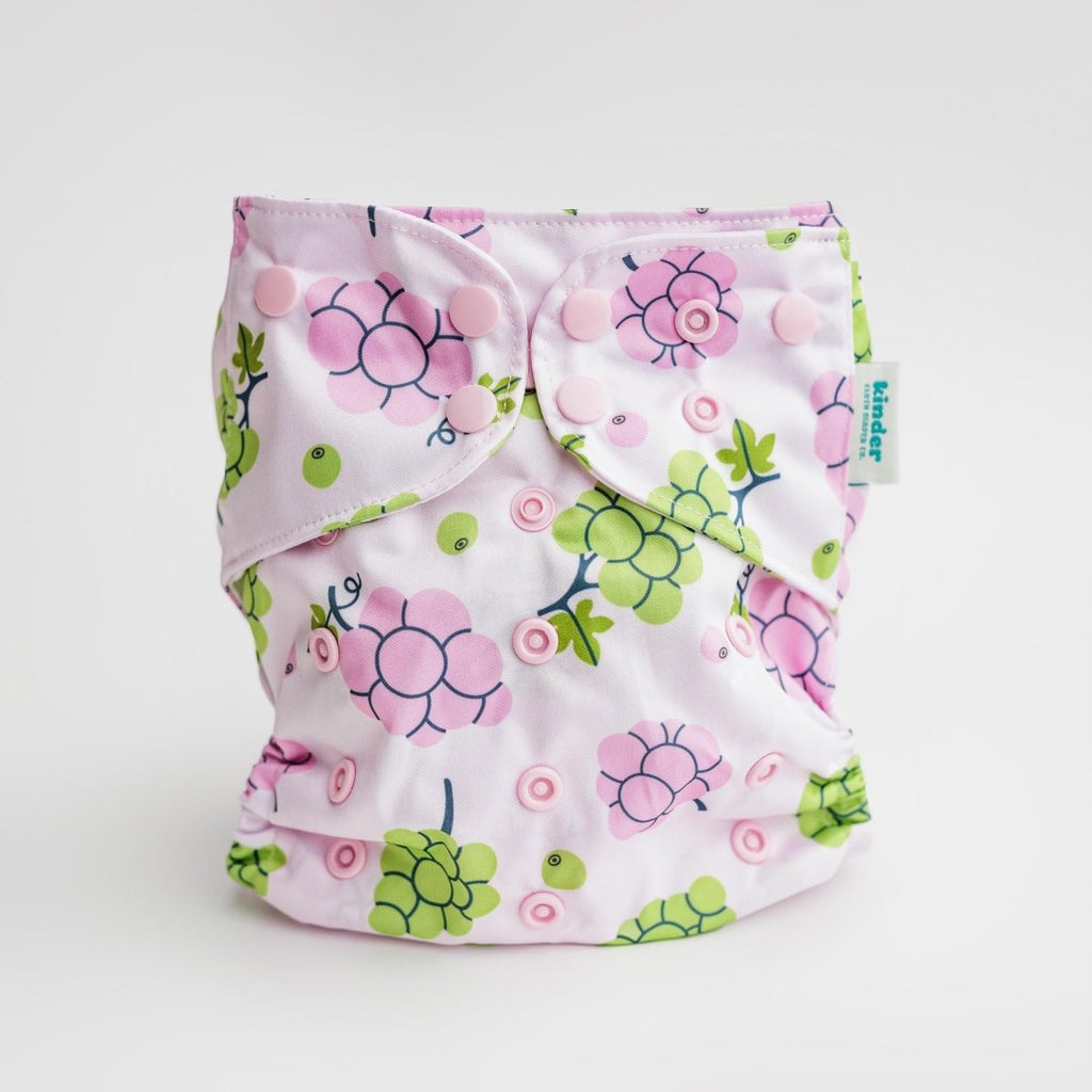 Fruity Grapes - Modern - Cloth - Diapers - Pocket Diaper - Kinder Cloth Diaper Co. - Pittsburgh - Based - Small - Business - Woman - Owned