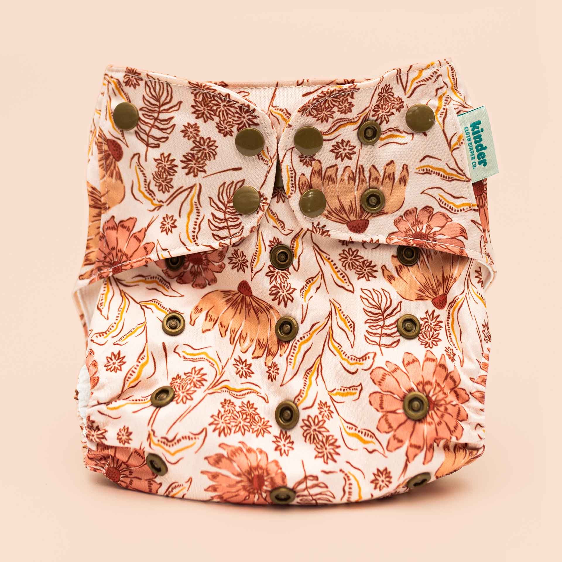 Floral: Essentials Pocket Cloth Diaper with Athletic Wicking Jersey, Grows with your Baby - Kinder Cloth Diaper Co. - 29 - 06 - 04 - modern reusable cloth diapers and more for birth to potty training - Pittsburgh Based Small Business