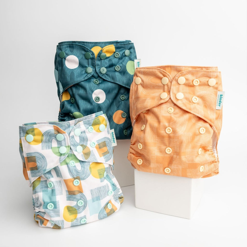 Green Squares - Modern - Cloth - Diapers - Pocket Diaper - Kinder Cloth Diaper Co. - Pittsburgh - Based - Small - Business - Woman - Owned