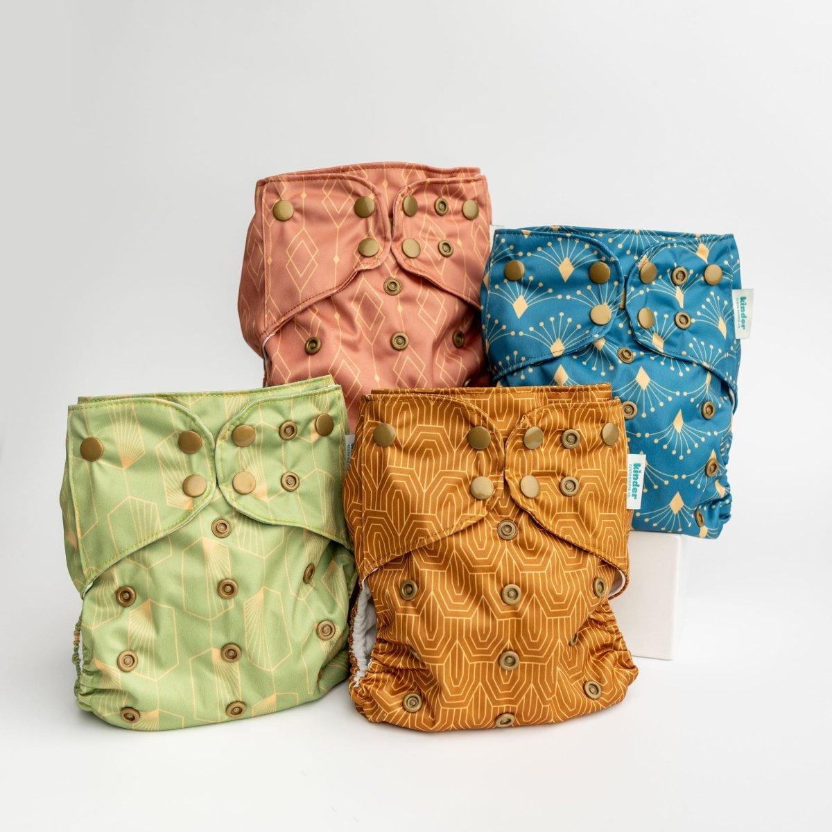 Green Squares - Modern - Cloth - Diapers - Pocket Diaper - Kinder Cloth Diaper Co. - Pittsburgh - Based - Small - Business - Woman - Owned
