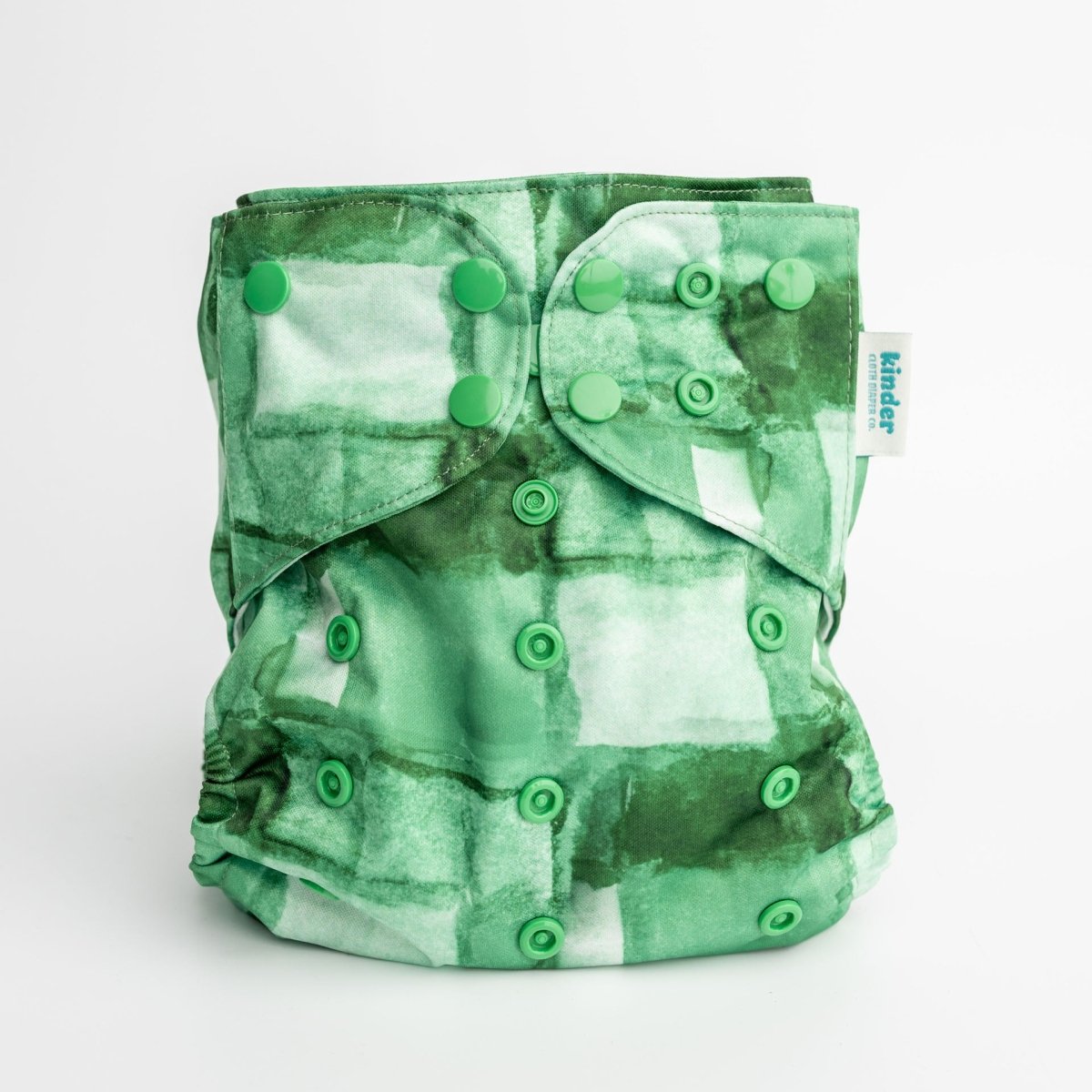 Green Squares - Modern - Cloth - Diapers - Pocket Diaper - Kinder Cloth Diaper Co. - Pittsburgh - Based - Small - Business - Woman - Owned