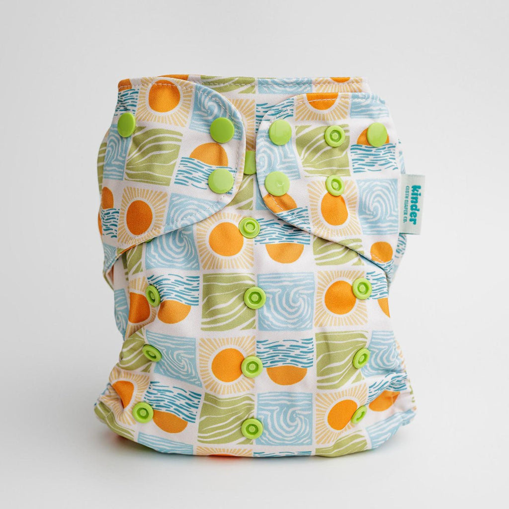 High Tide - Modern - Cloth - Diapers - Pocket Diaper - Kinder Cloth Diaper Co. - Pittsburgh - Based - Small - Business - Woman - Owned