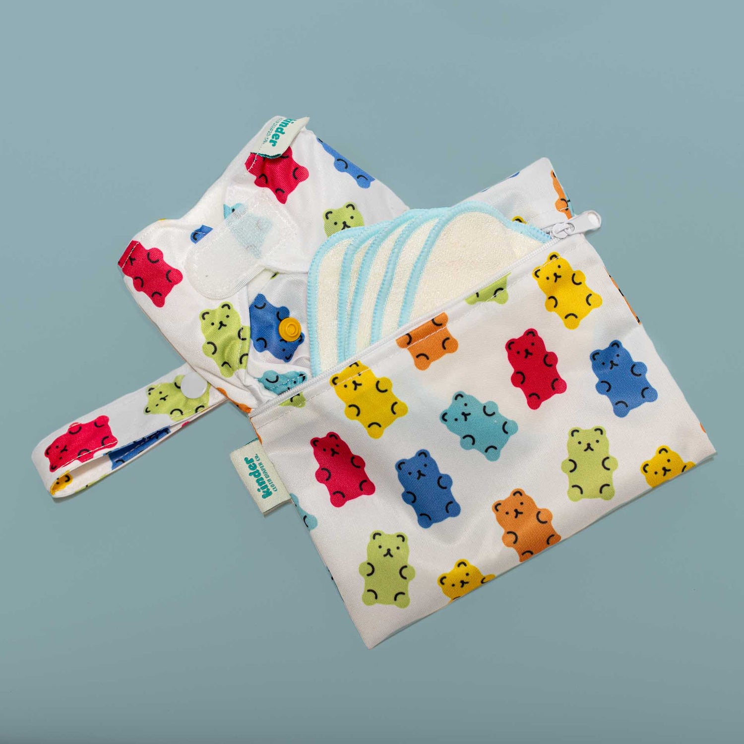 reusable machine washable play doll diapers toy velcro play diapers for pretend play gummy bears playful bright colors