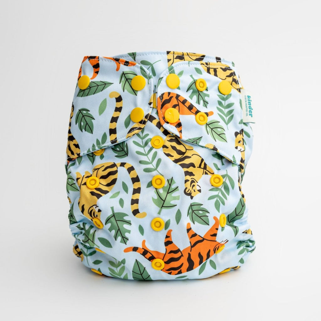 Jungle Fern - Modern - Cloth - Diapers - Pocket Diaper - Kinder Cloth Diaper Co. - Pittsburgh - Based - Small - Business - Woman - Owned