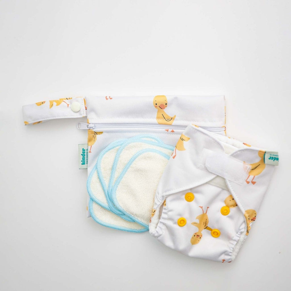Reusable Doll Toy Diaper Set with 5 Mini Reusable Baby Wipes - Kinder Cloth Diaper Co. - 23 - 05 - 02 - modern reusable cloth diapers and more for birth to potty training - Pittsburgh Based Small Business