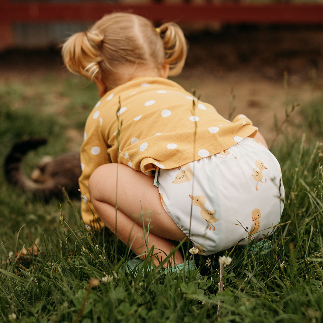 Animals and Insects: Essentials Pocket Cloth Diaper with Athletic Wicking Jersey, Grows with your Baby
