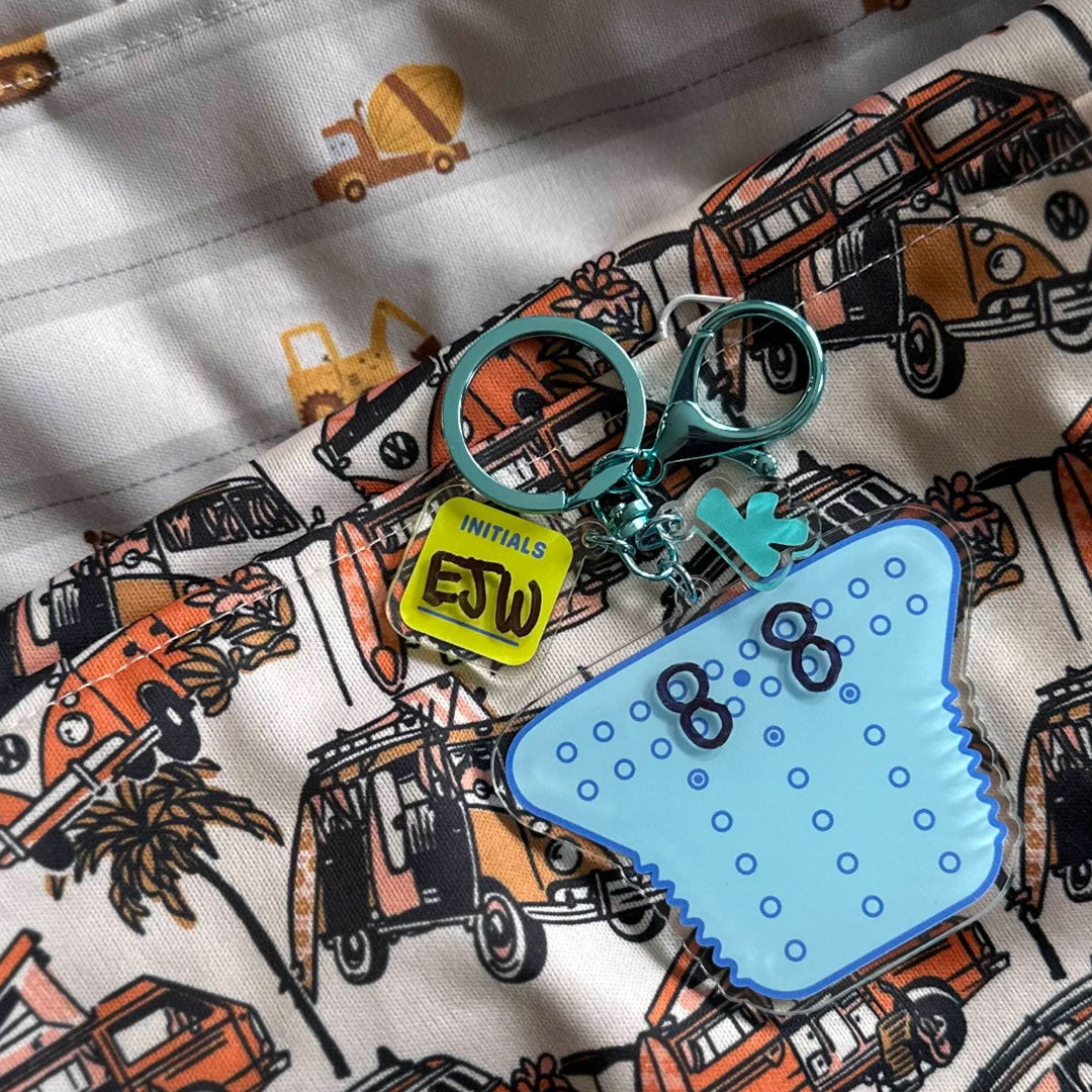 Cloth Diaper Snap Setting Keychain, Daycare Friendly Acrylic Guide for One Size Diapers