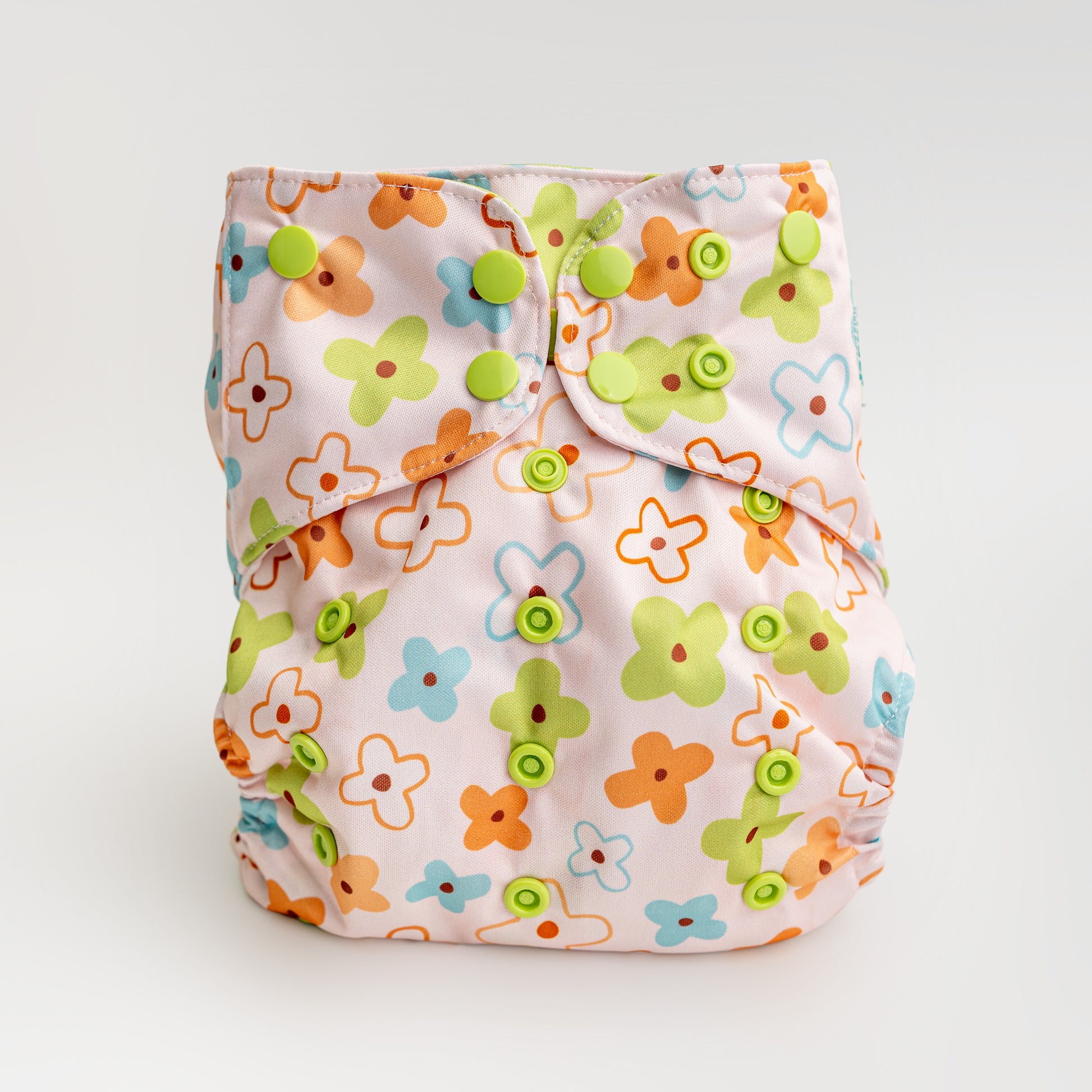 Floral: Essentials Pocket Cloth Diaper with Athletic Wicking Jersey, Grows with your Baby