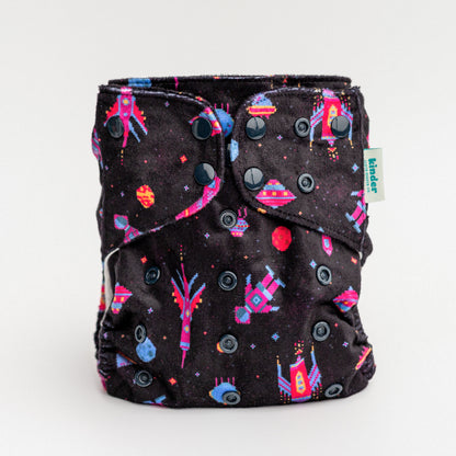 Patterned Lounger Pocket Cloth Diaper — Minky Fleece with Athletic Wicking Jersey