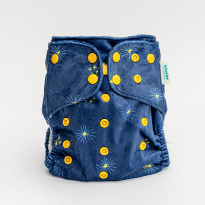 Patterned Lounger Pocket Cloth Diaper — Minky Fleece with Athletic Wicking Jersey