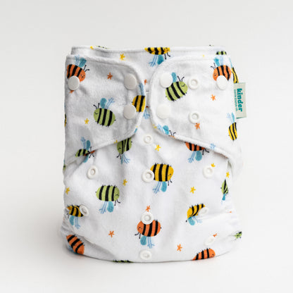 Patterned Lounger Pocket Cloth Diaper — Minky Fleece with Athletic Wicking Jersey