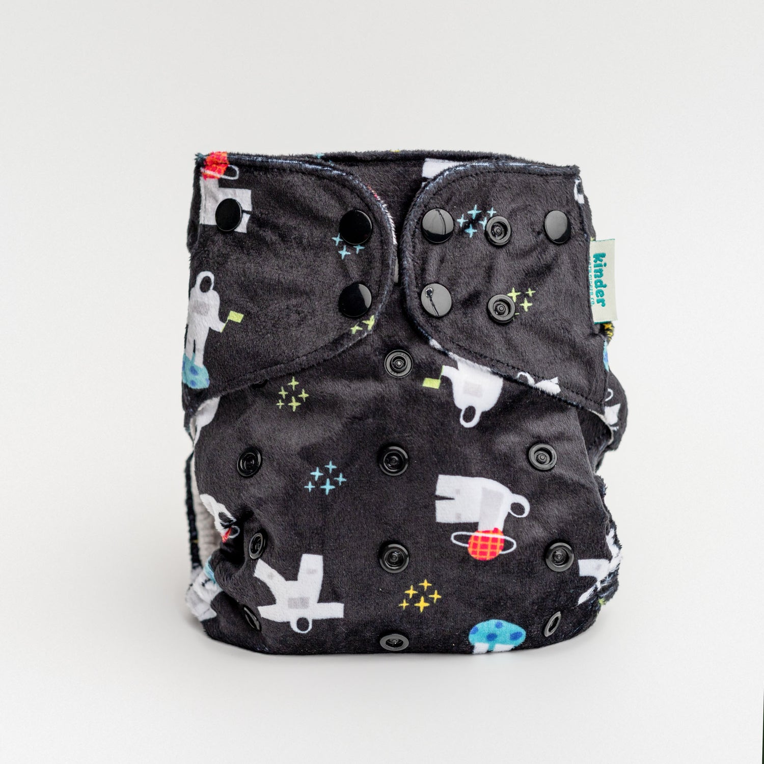 Patterned Lounger Pocket Cloth Diaper — Minky Fleece with Athletic Wicking Jersey