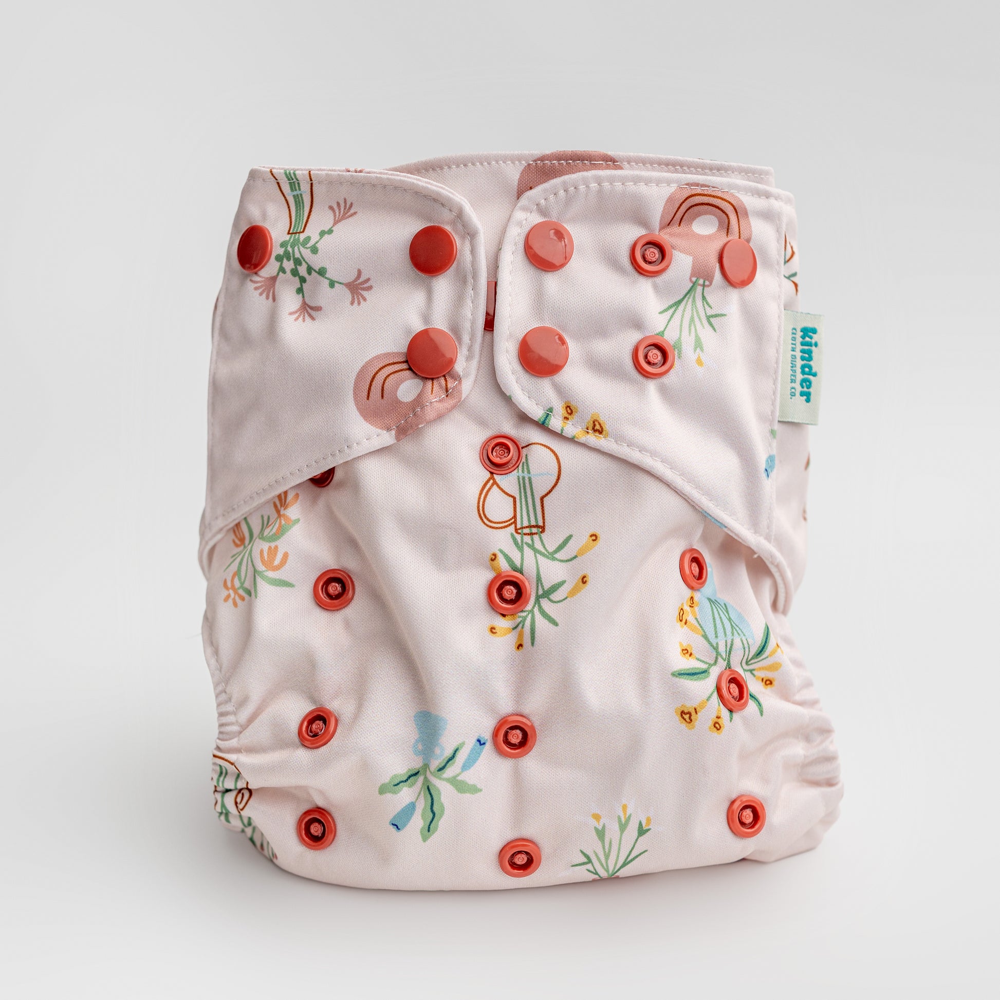Floral: Essentials Pocket Cloth Diaper with Athletic Wicking Jersey, Grows with your Baby