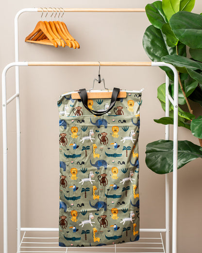 Large Zipper Hanging Wet Bag, Laundry Bag with Handles