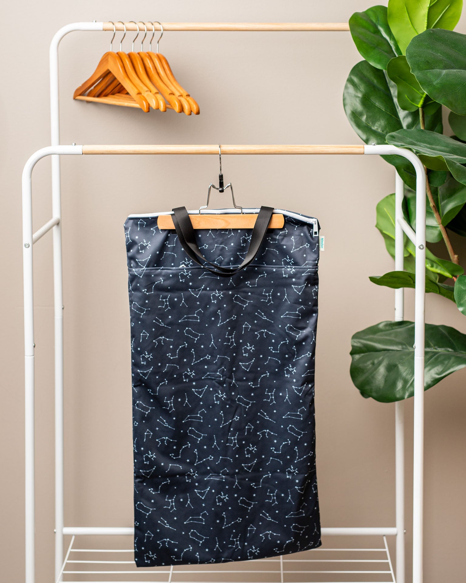 Large Zipper Hanging Wet Bag, Laundry Bag with Handles