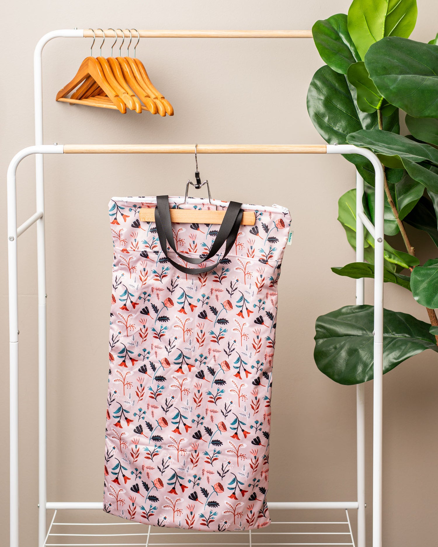 Large Zipper Hanging Wet Bag, Laundry Bag with Handles