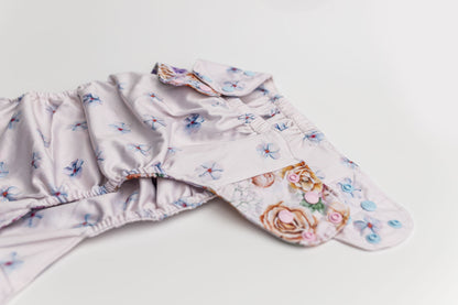 Floral: Essentials Pocket Cloth Diaper with Athletic Wicking Jersey, Grows with your Baby