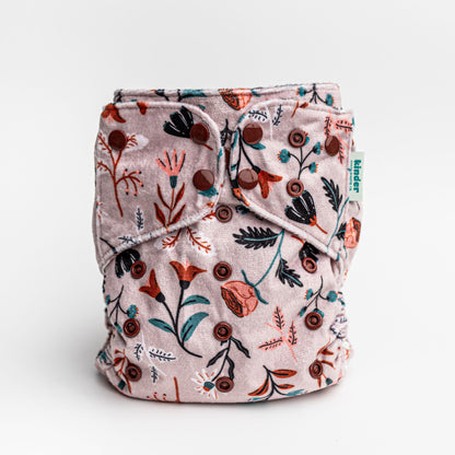 Patterned Lounger Pocket Cloth Diaper — Minky Fleece with Athletic Wicking Jersey