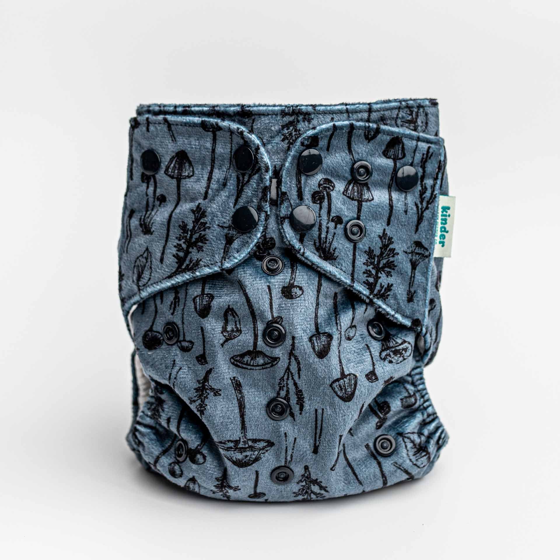 Patterned Lounger Pocket Cloth Diaper — Minky Fleece with Athletic Wicking Jersey