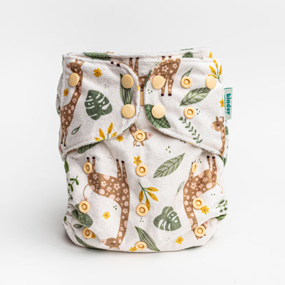 Patterned Lounger Pocket Cloth Diaper — Minky Fleece with Athletic Wicking Jersey