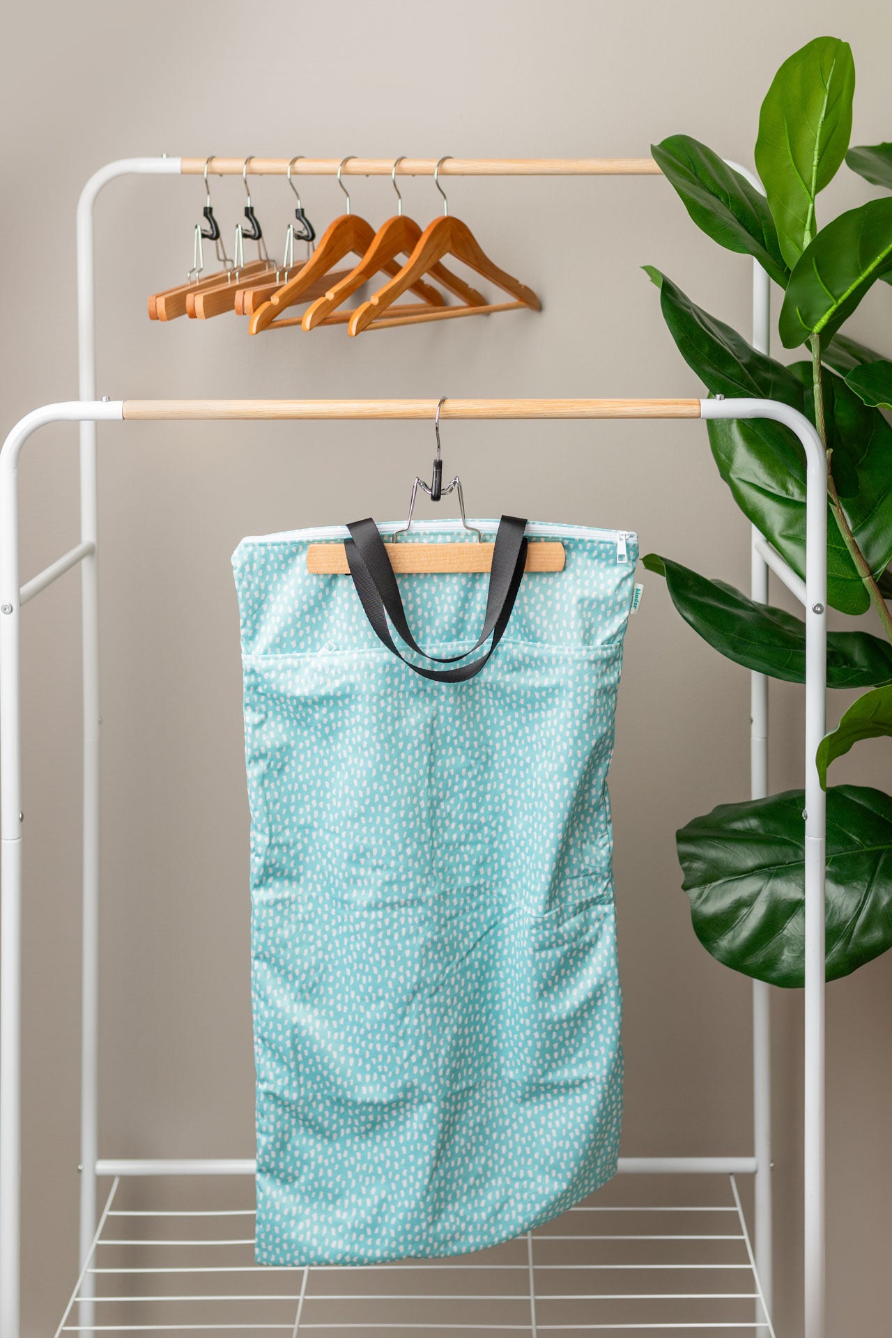 Patterned Large Zipper Hanging Wet Bag, Laundry Bag with Handles