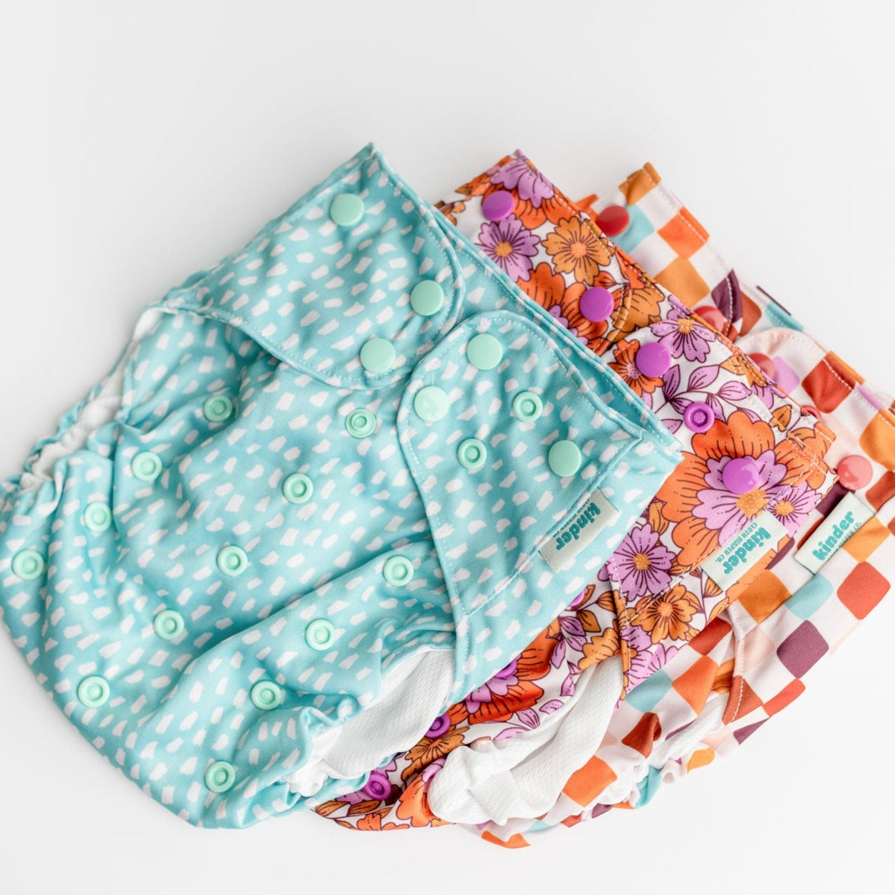 Set of 3 Reusable Swim Diapers with Athletic Wicking Jersey (7-60lbs)
