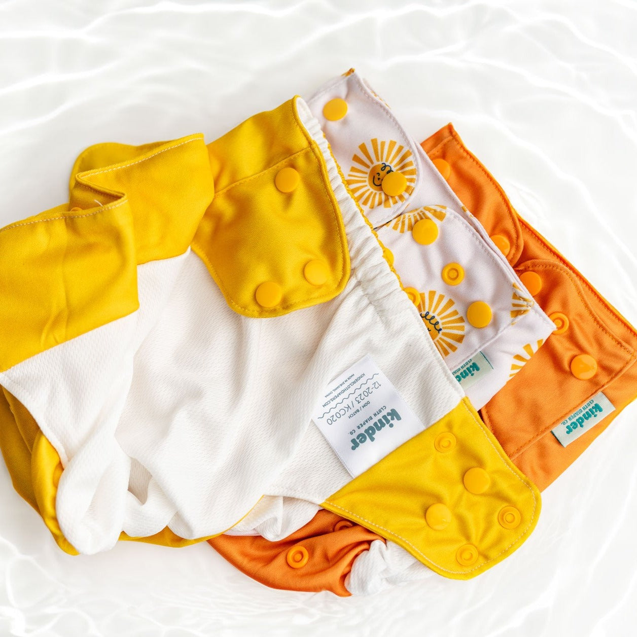 Set of 3 Reusable Swim Diapers with Athletic Wicking Jersey (7-60lbs)