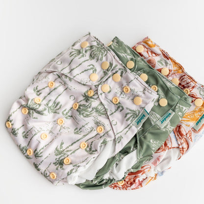 Set of 3 Reusable Swim Diapers with Athletic Wicking Jersey (7-60lbs)